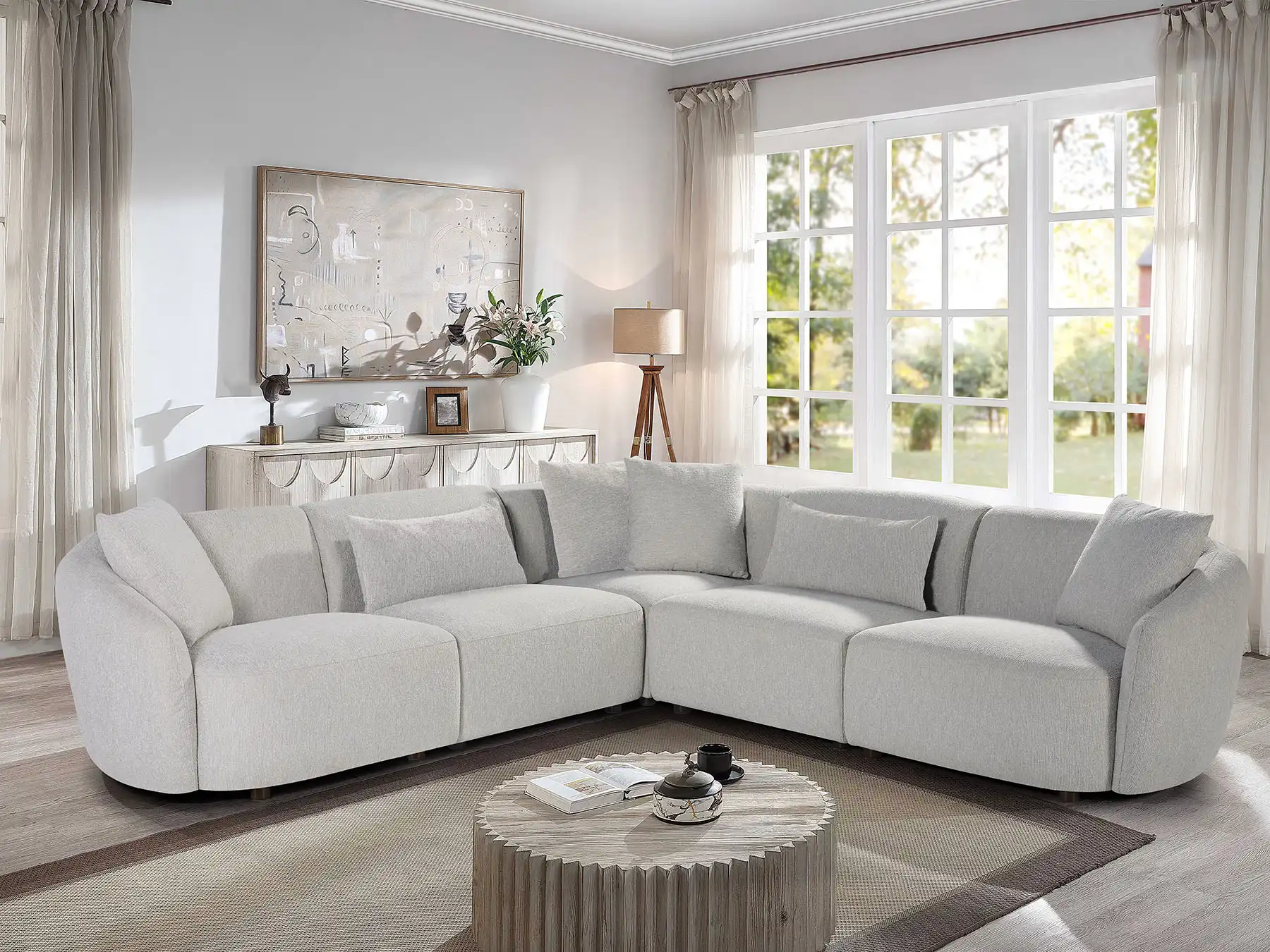 OEM 5 Seater Fabric Sofa Set For Your Brand